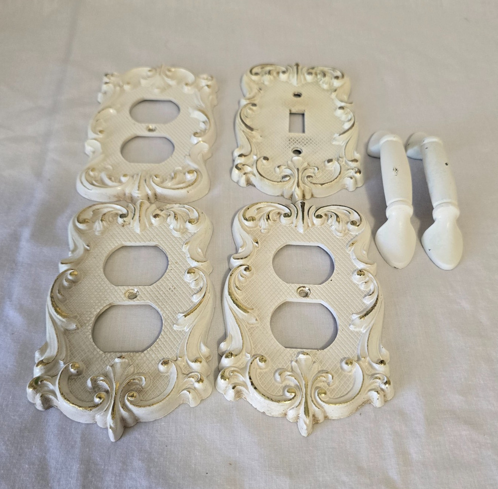 National Lock Mid-Century Electric 1 Switch & 3 Outlet Covers French Provincial